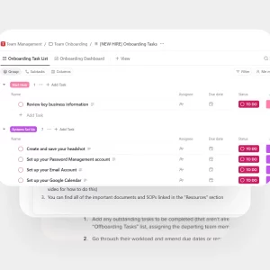 Team Onboarding Task List