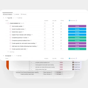 Team Recurring Task List